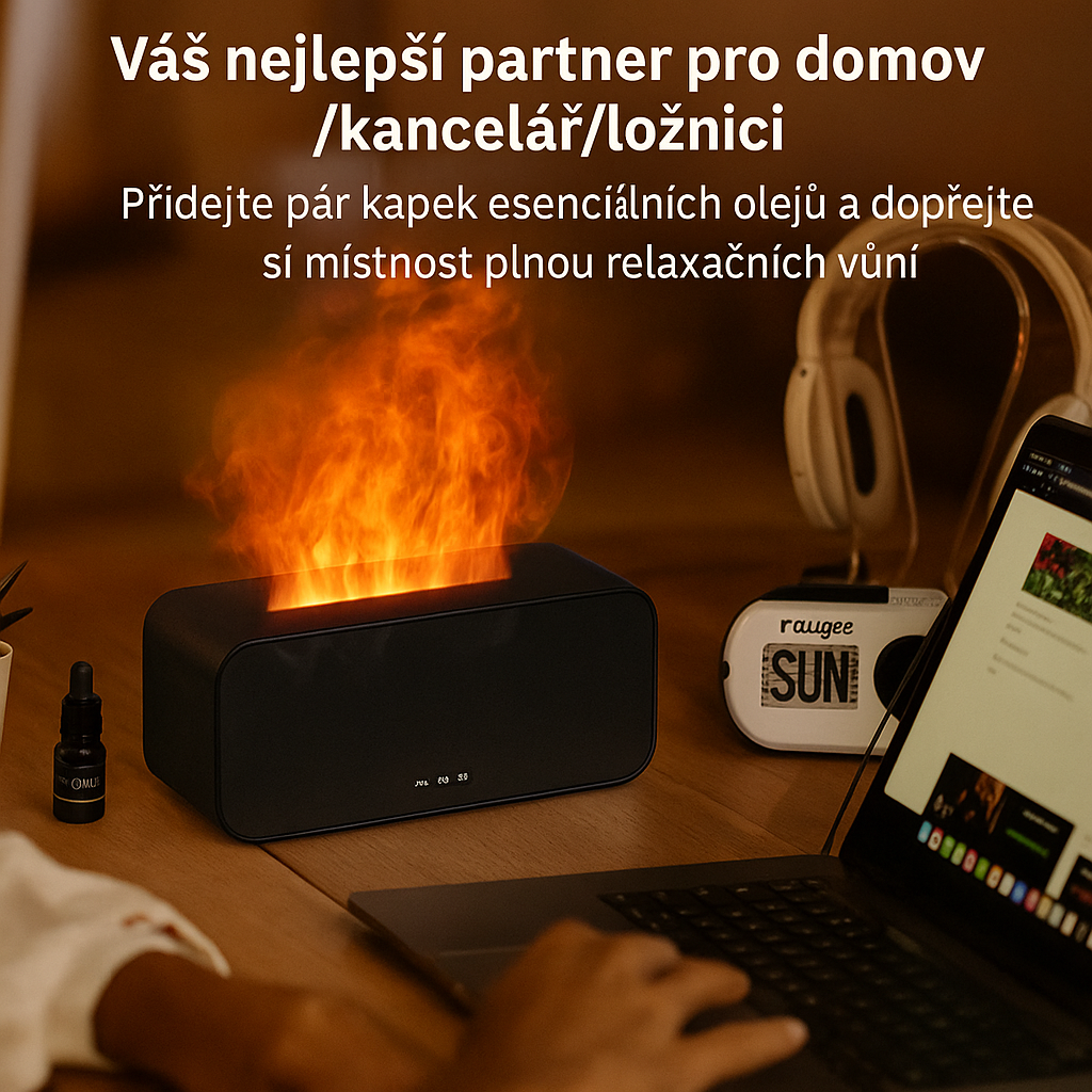 Plamenový Zvlhčovač & Aroma Difuzér